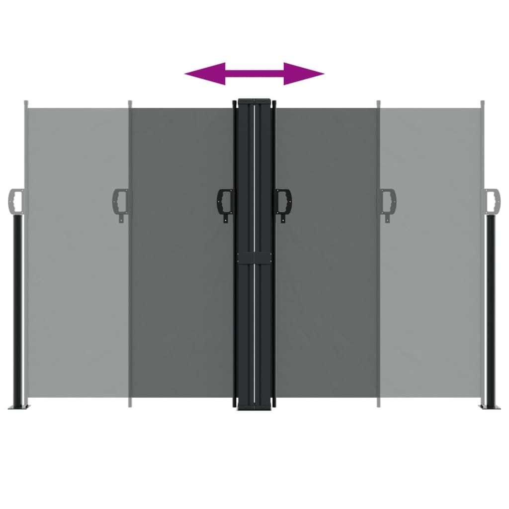 Infällbar sidomarkis antracit 160x600 cm
