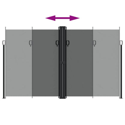 Infällbar sidomarkis 200x600 cm antracit