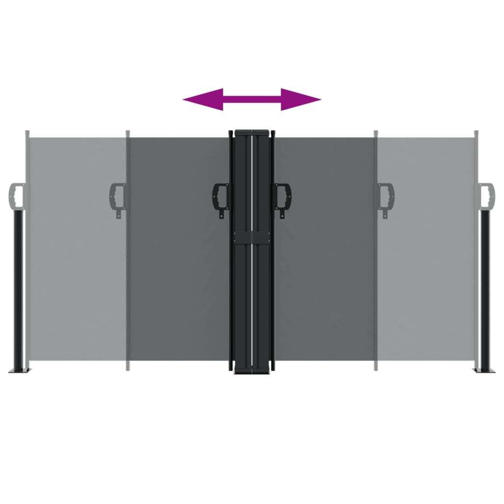 Infällbar sidomarkis svart 120x1000 cm
