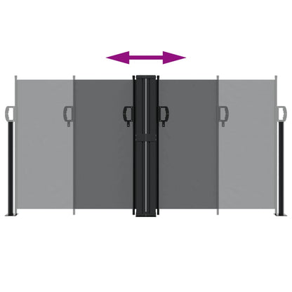 Infällbar sidomarkis svart 120x1000 cm
