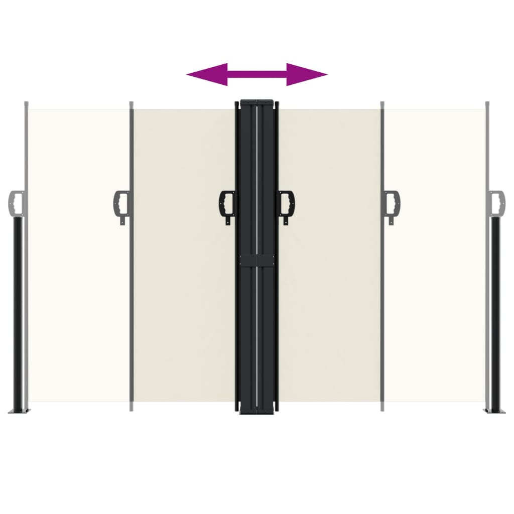 Infällbar sidomarkis gräddvit 160x1000 cm