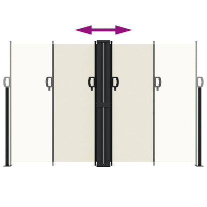 Infällbar sidomarkis gräddvit 160x1000 cm