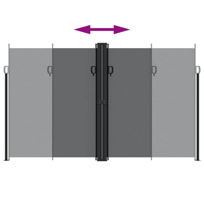Infällbar sidomarkis svart 200x1000 cm