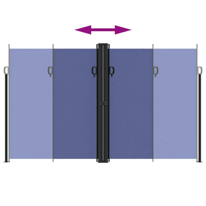 Infällbar sidomarkis blå 200x1000 cm
