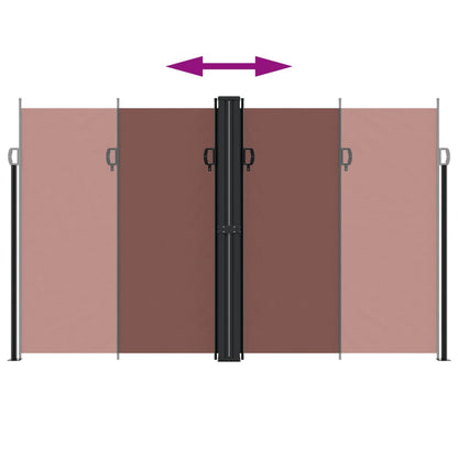 Infällbar sidomarkis brun 200x1000 cm