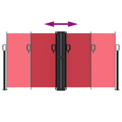 Infällbar sidomarkis röd 120x1200 cm