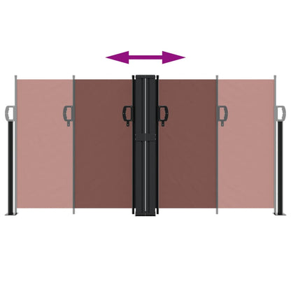 Infällbar sidomarkis brun 120x1200 cm