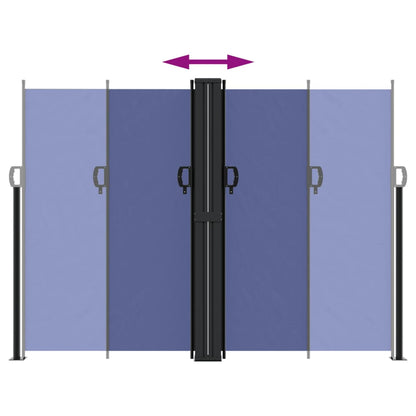 Infällbar sidomarkis blå 180x1200 cm