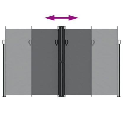 Infällbar sidomarkis svart 200x1200 cm
