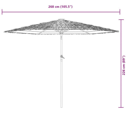 Trädgårdsparasoll med stålstång vit 268x268x226 cm