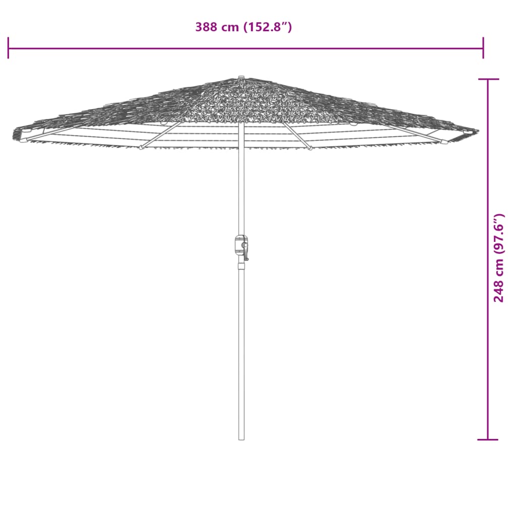 Trädgårdsparasoll med stålstång vit 388x388x248 cm