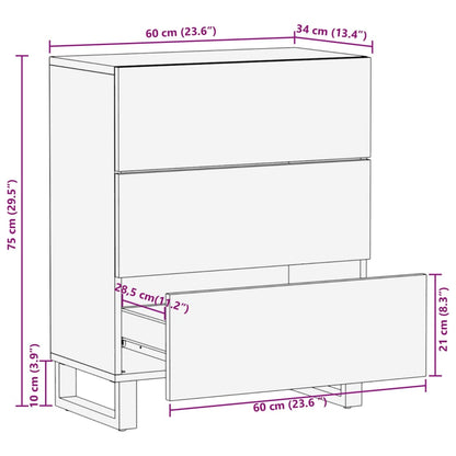 Skänk 60x34x75 cm massivt akaciaträ