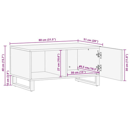 Soffbord brun 80x51x40 cm massivt mangoträ