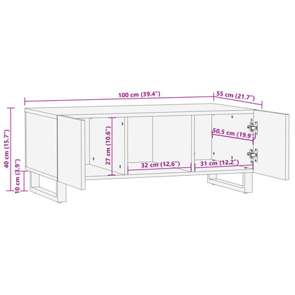 Soffbord 100x55x40 cm massivt akaciaträ