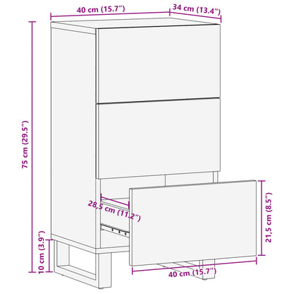 Skänk 40x34x75 cm massivt grovt mangoträ