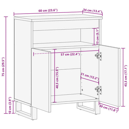 Skänk 60x34x75 cm massivt akaciaträ