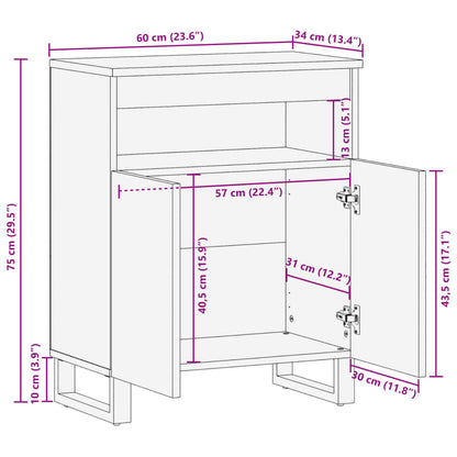 Skänk 60x34x75 cm massivt akaciaträ