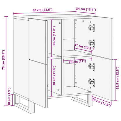 Skänk 60x34x75 cm massivt grovt mangoträ