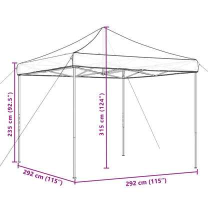 Pop-Up hopfällbart partytält 292x292x315 cm svart