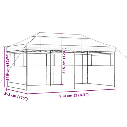 Pop-Up hopfällbart partytält med 3 sidoväggar beige