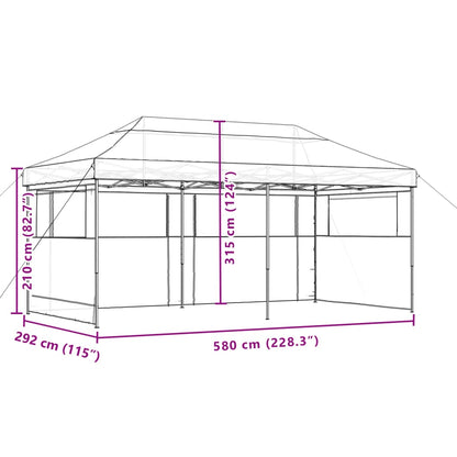 Pop-Up hopfällbart partytält med 3 sidoväggar terrakotta