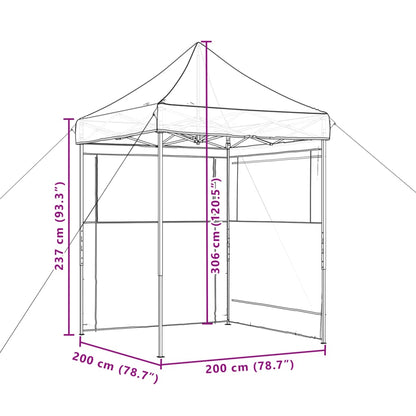 Pop-Up hopfällbart partytält med 2 sidoväggar beige