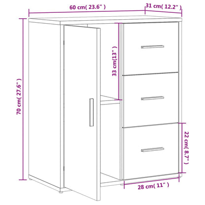 Skänk vit 60x31x70 cm konstruerat trä