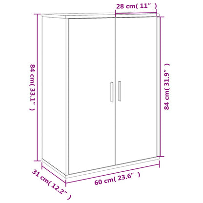 Skänk vit 60x31x84 cm konstruerat trä