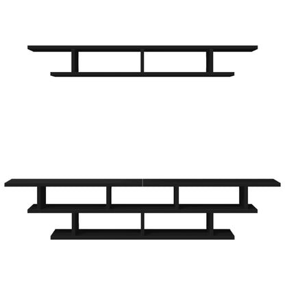 Väggmonterade TV-enheter svart konstruerat trä