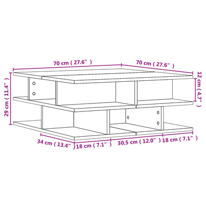 Soffbord svart 70x70x29 cm konstruerat trä