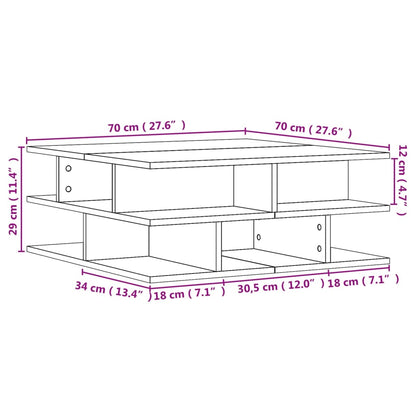 Soffbord sonoma-ek 70x70x29 cm konstruerat trä