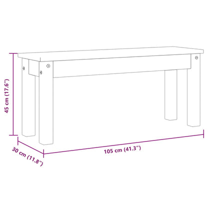 Matbänk Panama grå 105x30x45 cm massiv furu