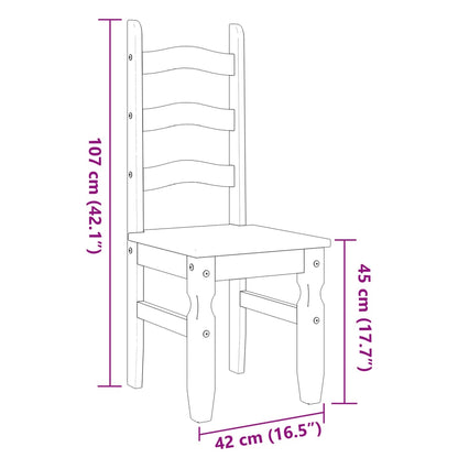 Matstolar 2 st Corona vit 42x47x107 cm massiv furu