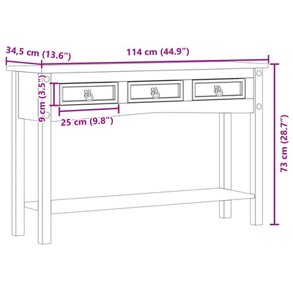 Konsolbord Corona 114x34,5x73 cm massiv furu