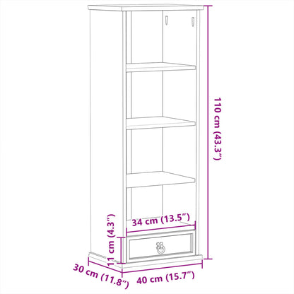 CD-hylla Corona 40x30x110 cm massiv furu