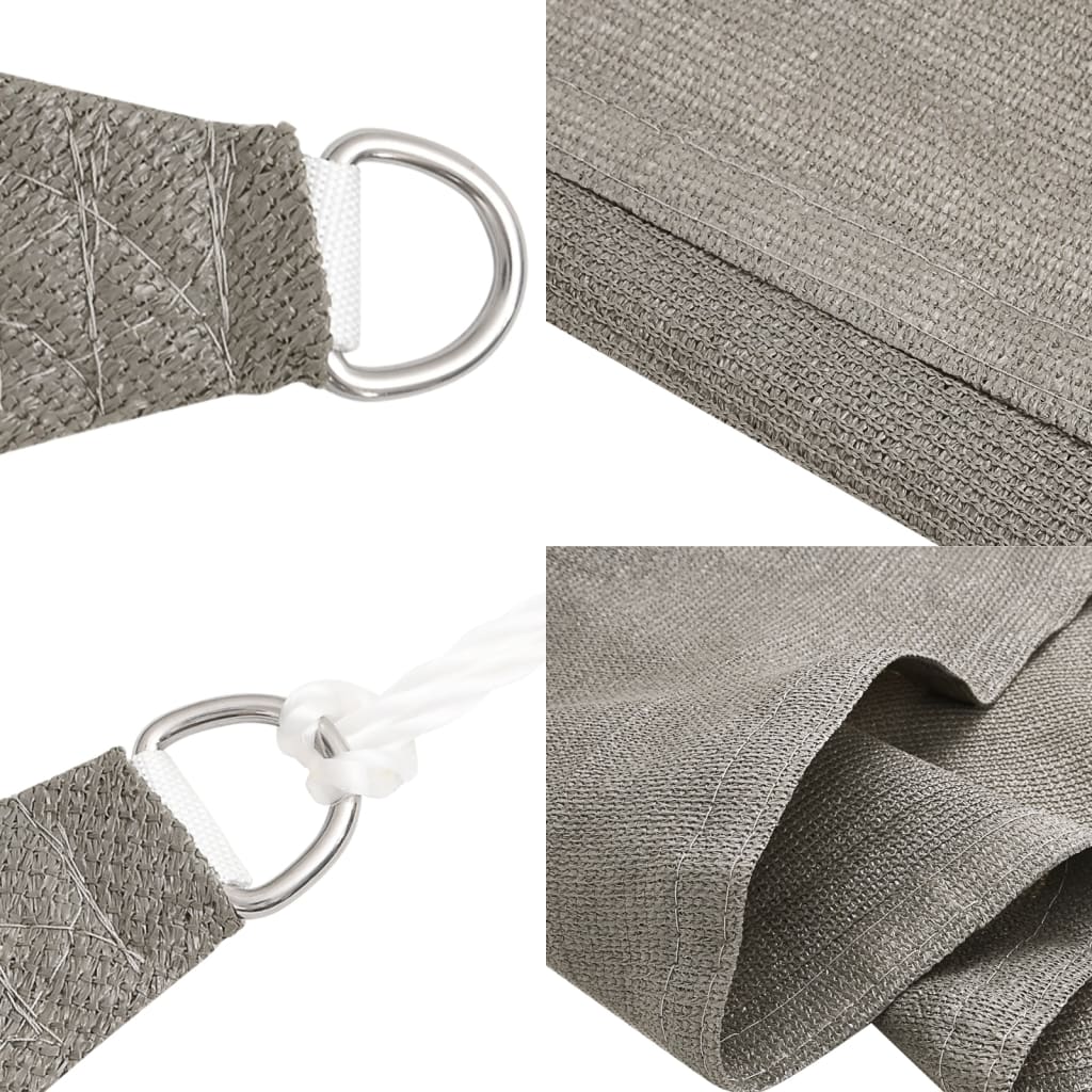 Solsegel 160 g/m² rektangulär ljusgrå 6x7 m HDPE