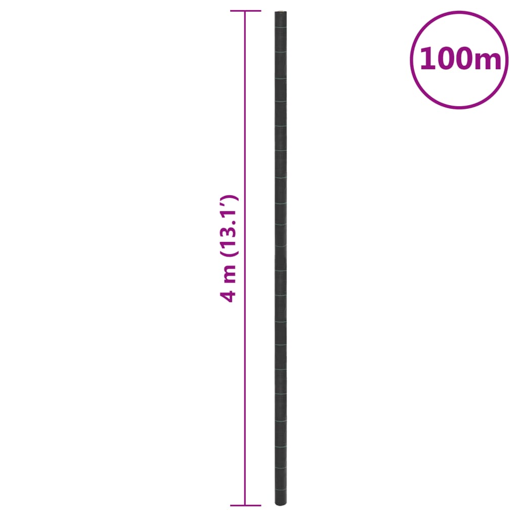 Ogräsmatta svart 4x100 m PP