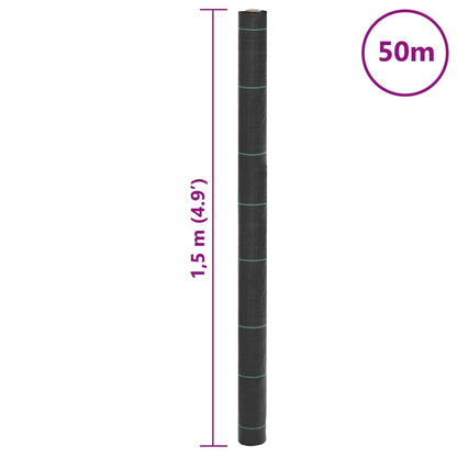 Ogräsmatta svart 1,5x50 m PP