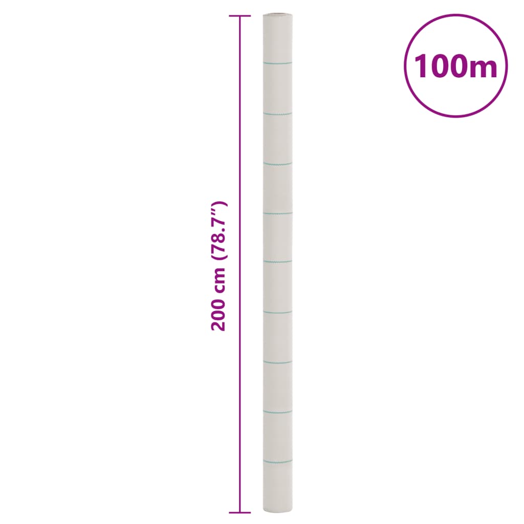 Ogräsmatta vit 2x100 m PP