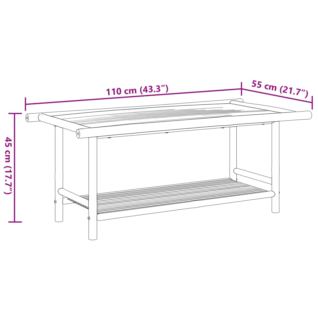 Soffbord 110x55x45 cm bambu