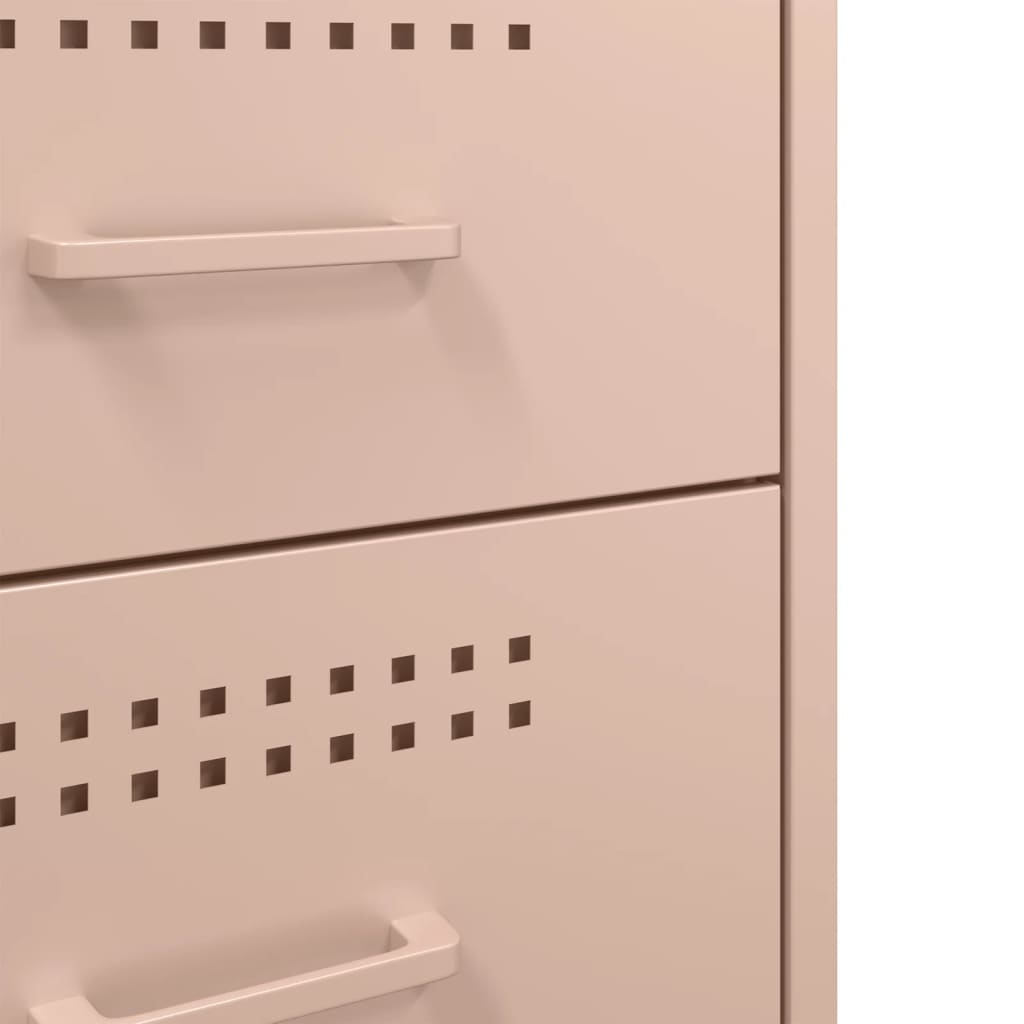 Sängbord 2 st rosa 36x39x68 cm stål