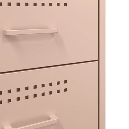 Sängbord 2 st rosa 36x39x68 cm stål