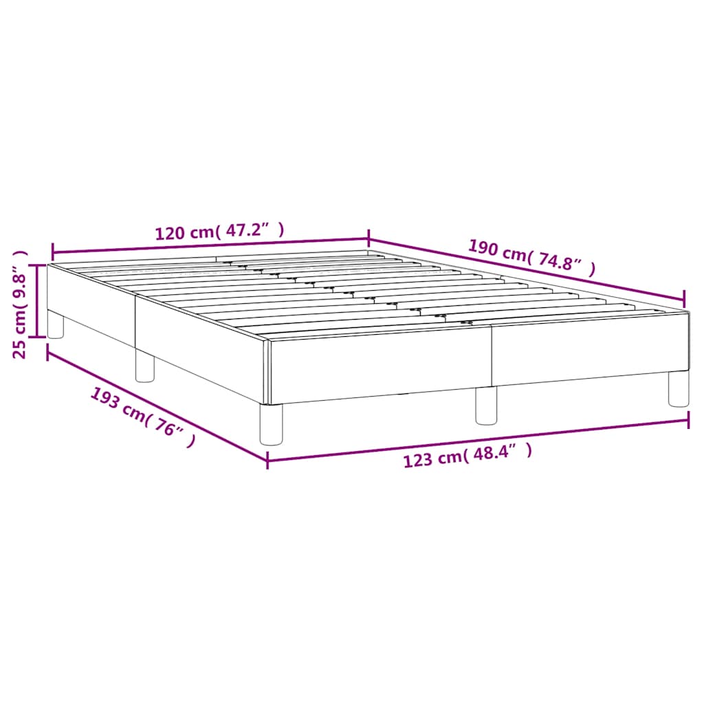 Sängram utan madrass gräddvit 120x190 cm konstläder