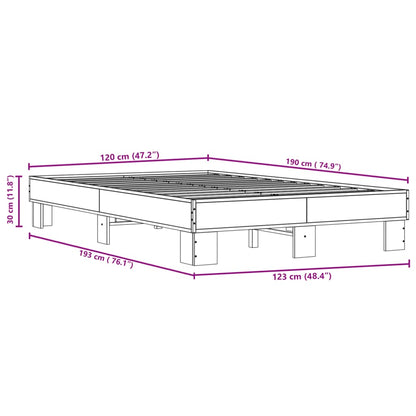 Sängram sonoma-ek 120x190 cm konstruerat trä och metall