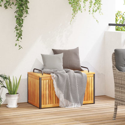 Dynbox för trädgården 85x45x45/53 cm massiv akacia och stål