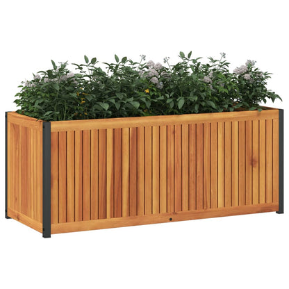 Odlingslåda 110x45x44 cm massivt akaciaträ och stål