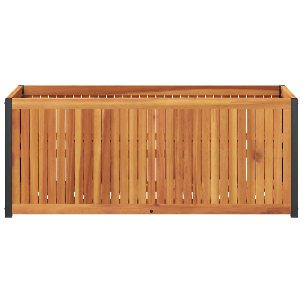 Odlingslåda 110x45x44 cm massivt akaciaträ och stål