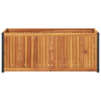 Odlingslåda 110x45x44 cm massivt akaciaträ och stål