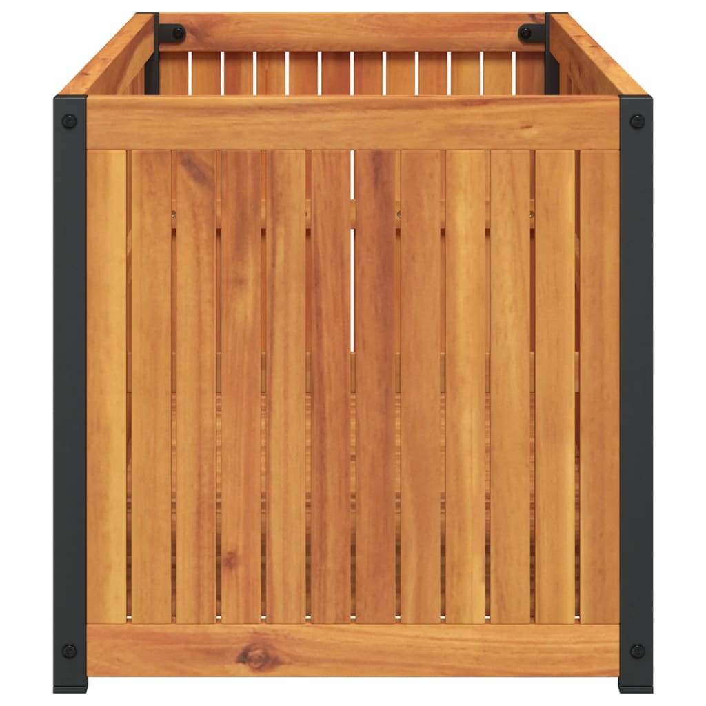 Odlingslåda 110x45x44 cm massivt akaciaträ och stål