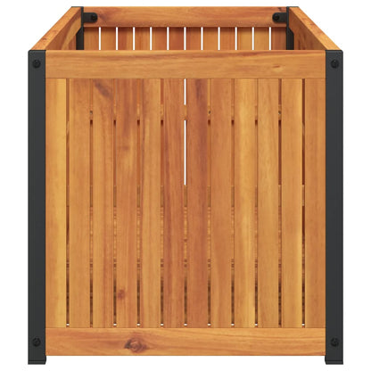 Odlingslåda 110x45x44 cm massivt akaciaträ och stål